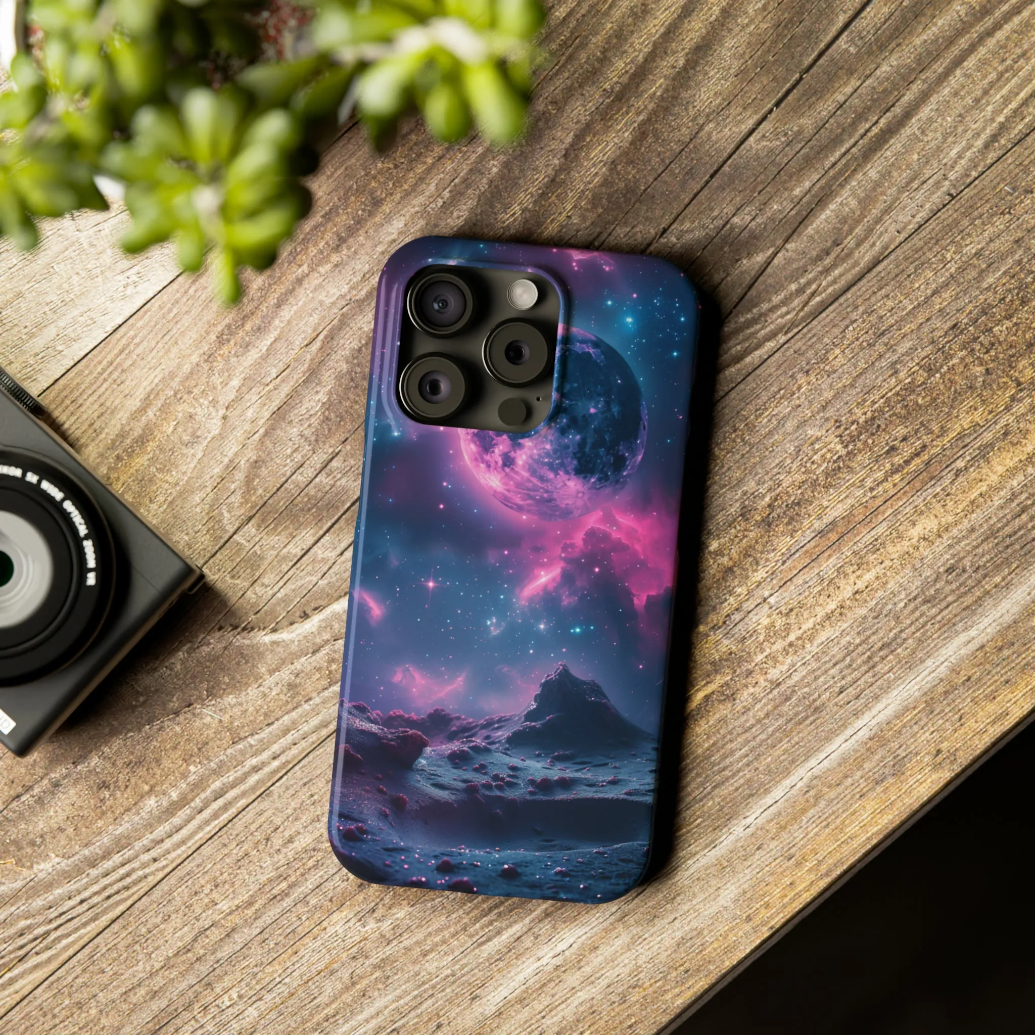 Cosmic Dream Design Sleek Elegance Wireless-Charging Compatible Phone Case Slim Phone Case compatible with over 20 iphone models