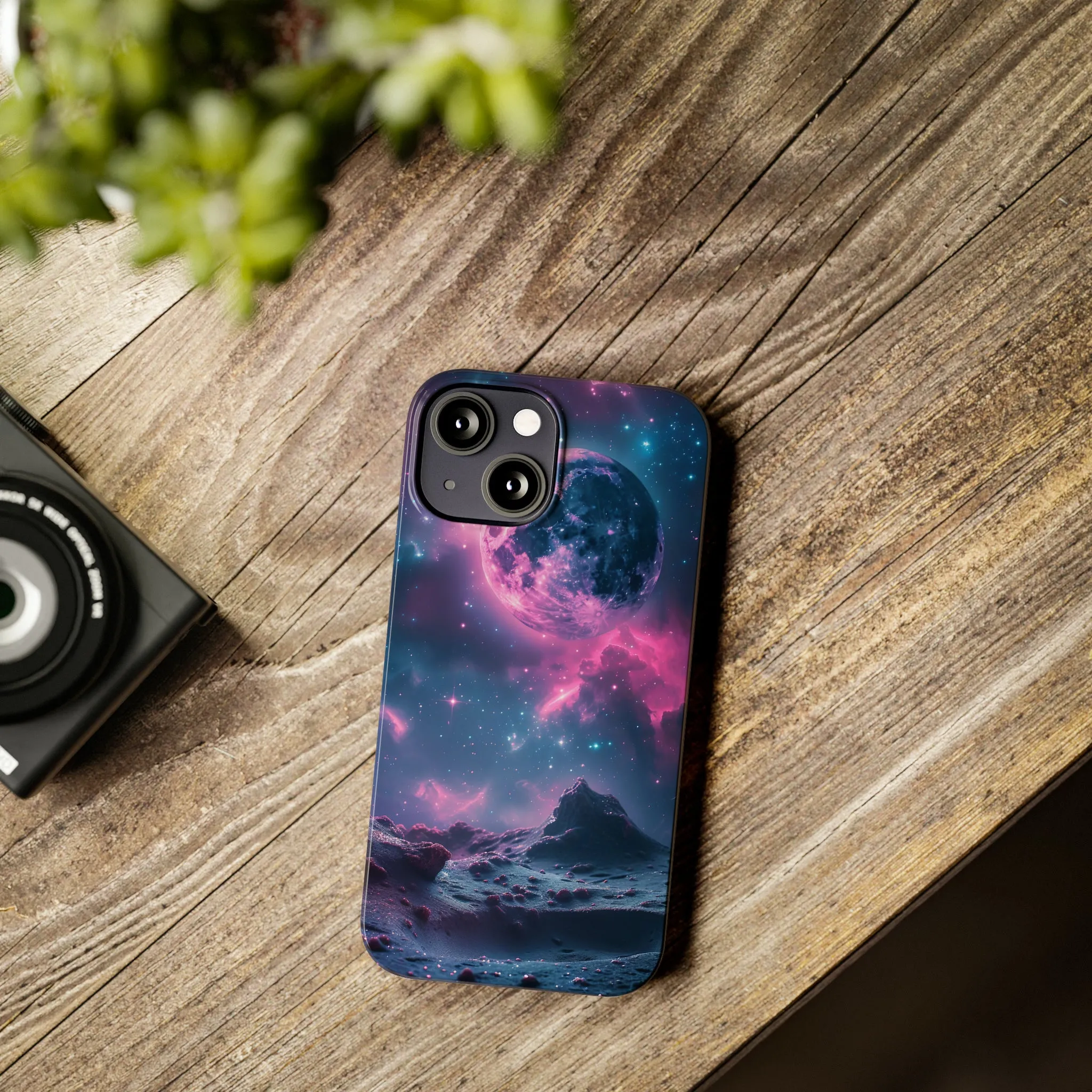 Cosmic Dream Design Sleek Elegance Wireless-Charging Compatible Phone Case Slim Phone Case compatible with over 20 iphone models