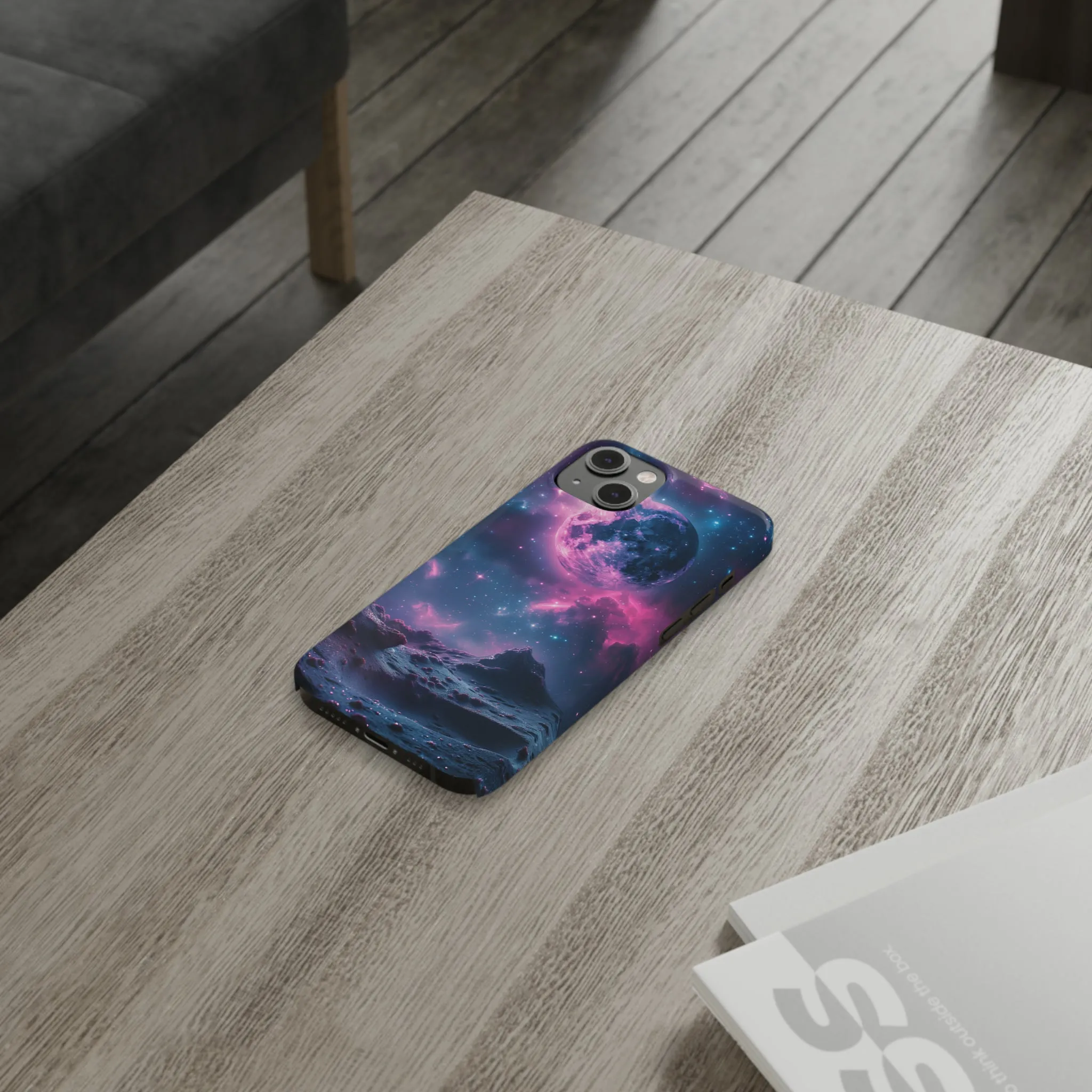 Cosmic Dream Design Sleek Elegance Wireless-Charging Compatible Phone Case Slim Phone Case compatible with over 20 iphone models