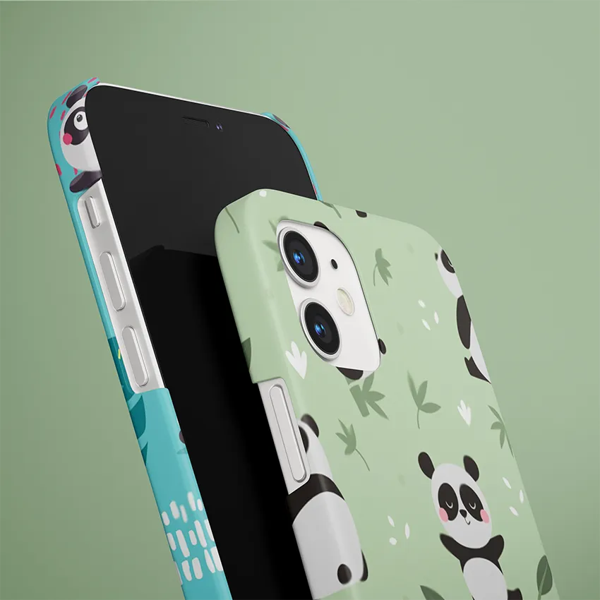 Cute Panda V3 Slim Case Cover With Same Design Holder