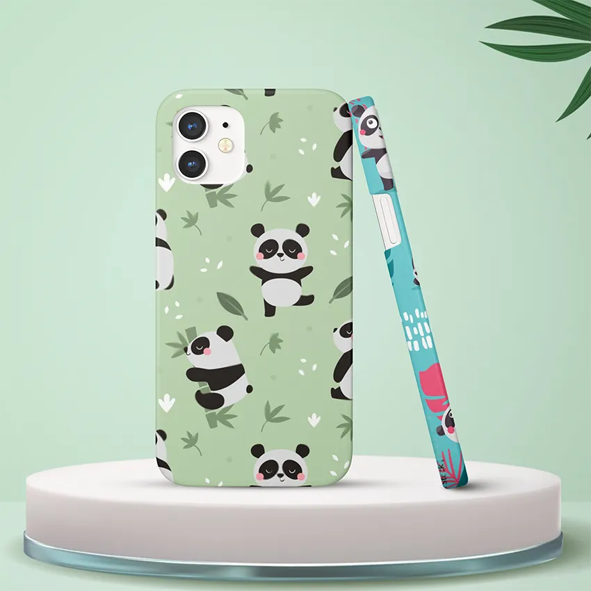 Cute Panda V3 Slim Case Cover With Same Design Holder