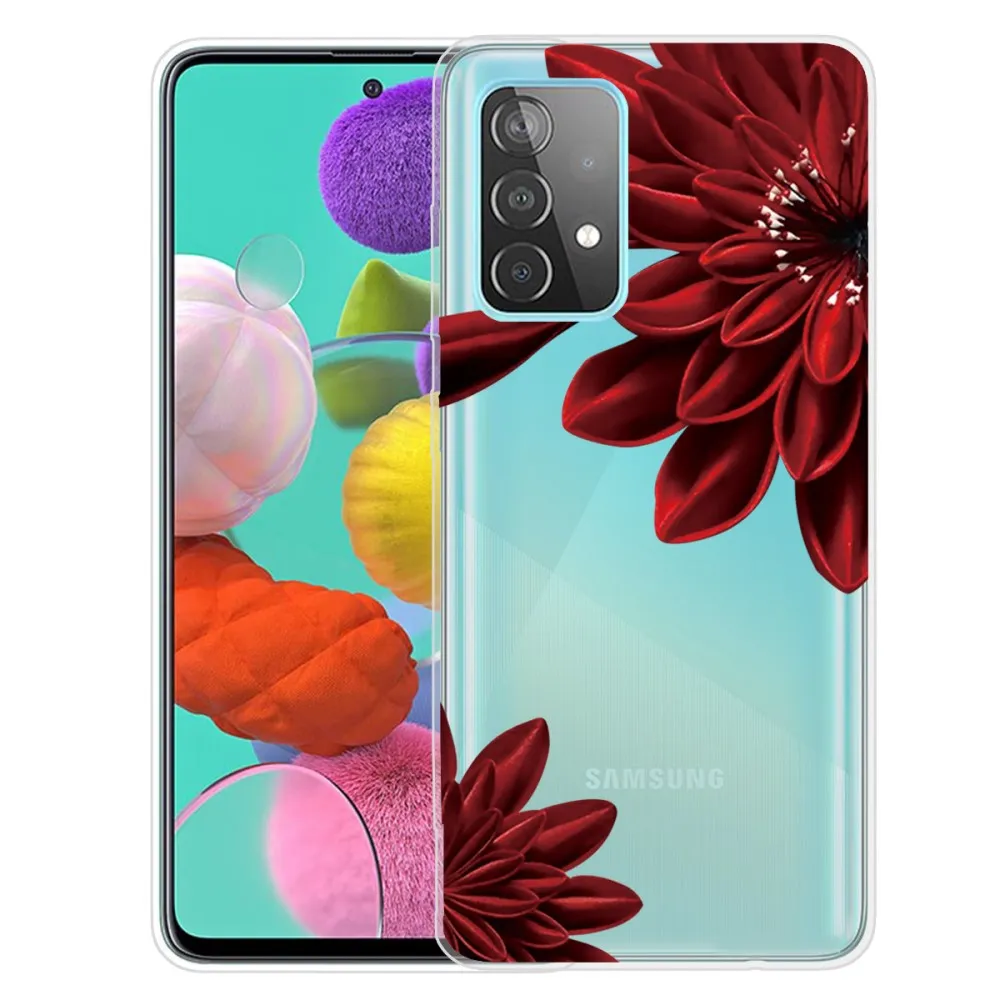 Deco Samsung Galaxy A13 4G case - Red Flowers