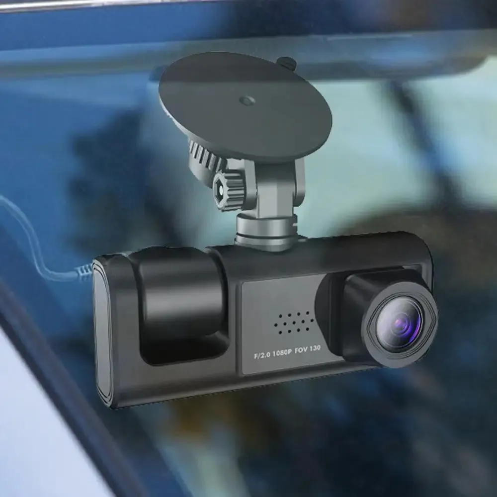 Dual Lens Car Dashboard Camera with Night Vision and Loop Recording