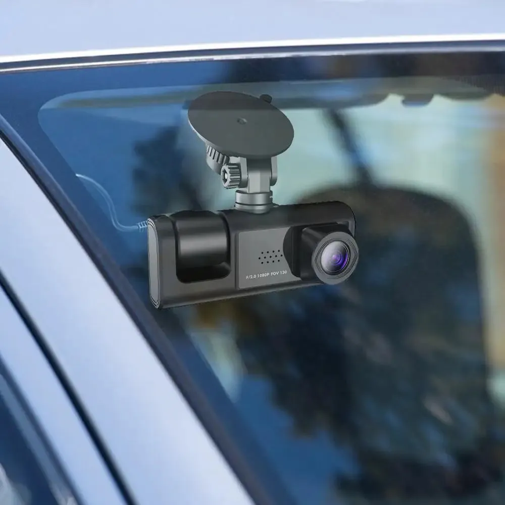 Dual Lens Car Dashboard Camera with Night Vision and Loop Recording