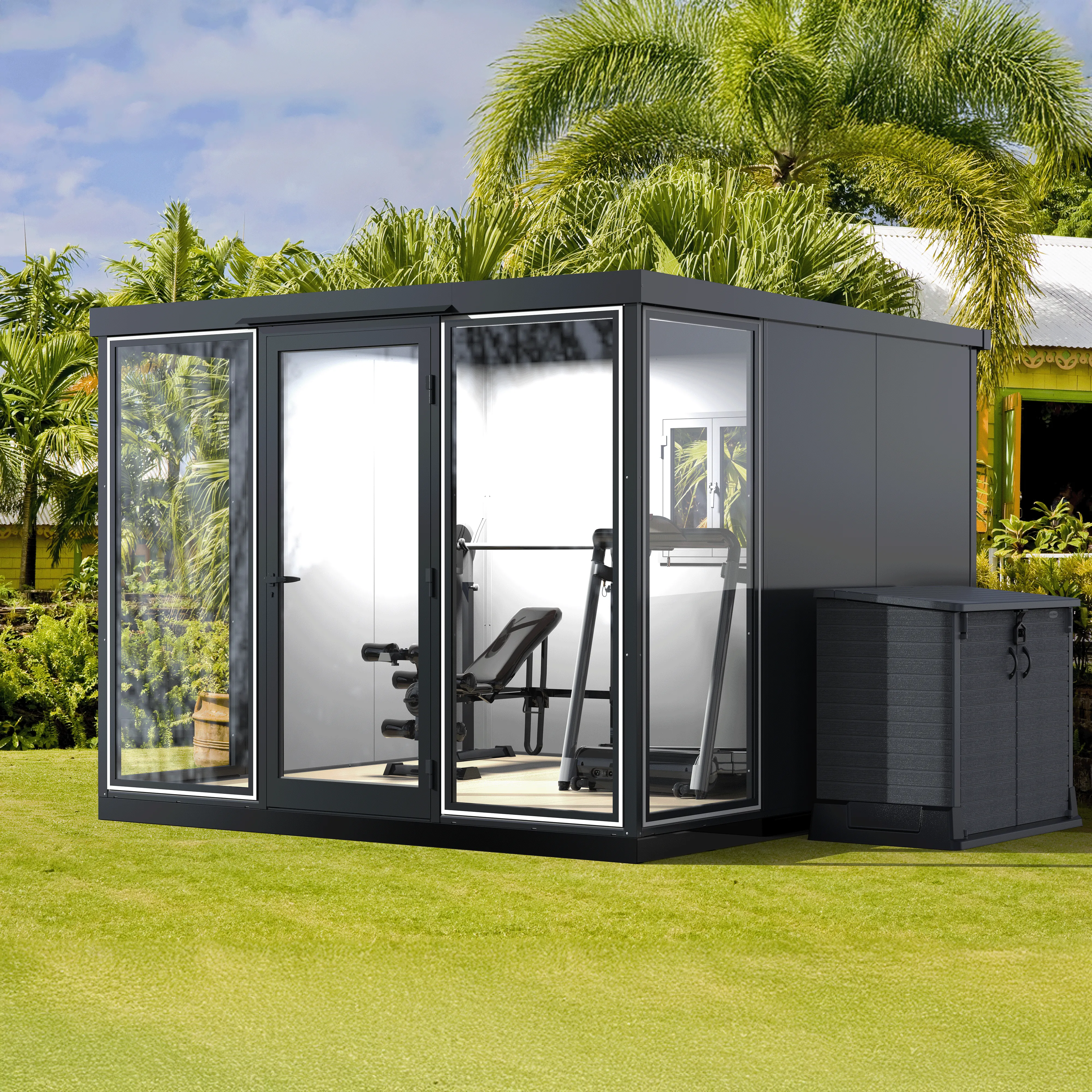 Duramax 10x10 Garden Glass Room, Outdoor Office, Shelter, Playroom and Insulated Building