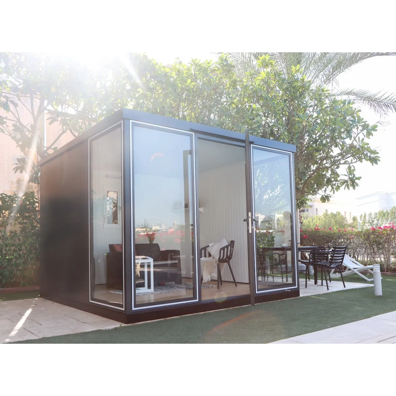 Duramax 10x10 Garden Glass Room, Outdoor Office, Shelter, Playroom and Insulated Building