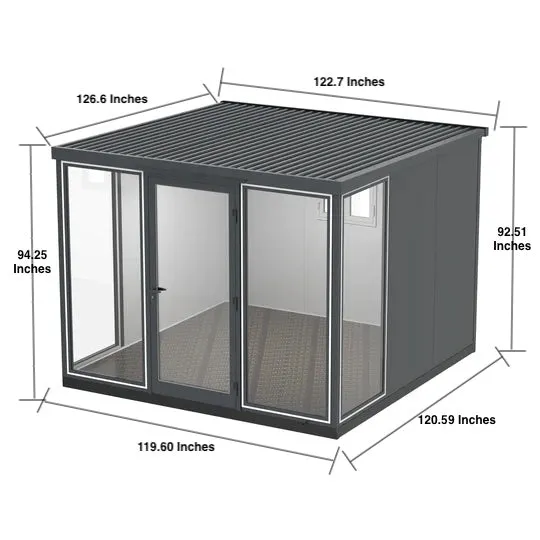 Duramax 10x10 Garden Glass Room, Outdoor Office, Shelter, Playroom and Insulated Building