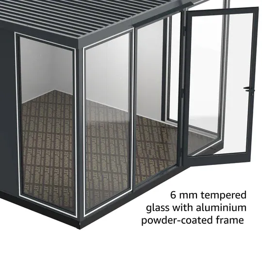 Duramax 10x10 Garden Glass Room, Outdoor Office, Shelter, Playroom and Insulated Building