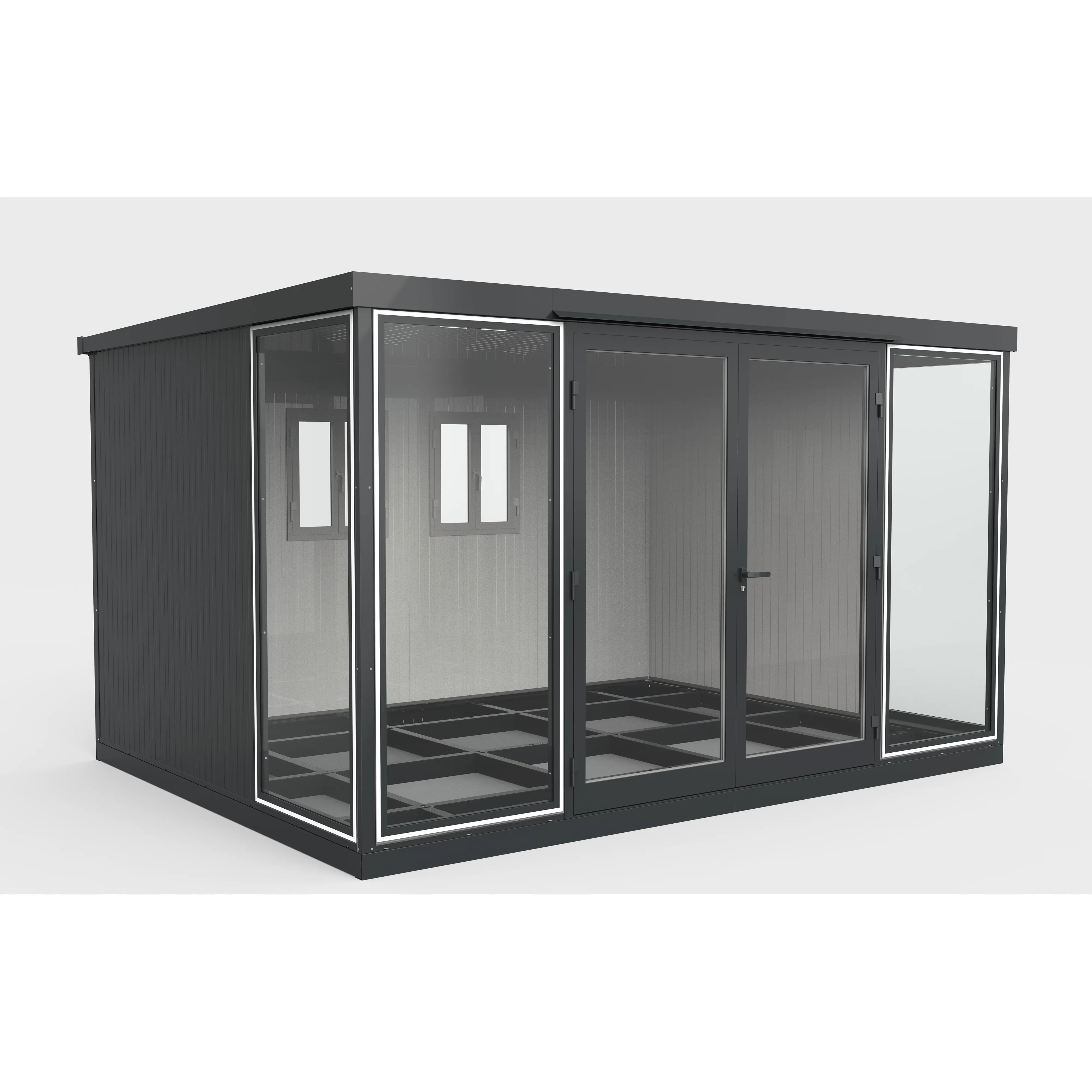 Duramax 13x10 Garden Glass Room, Outdoor Office, Shelter, Playroom and Insulated Building with Double Doors