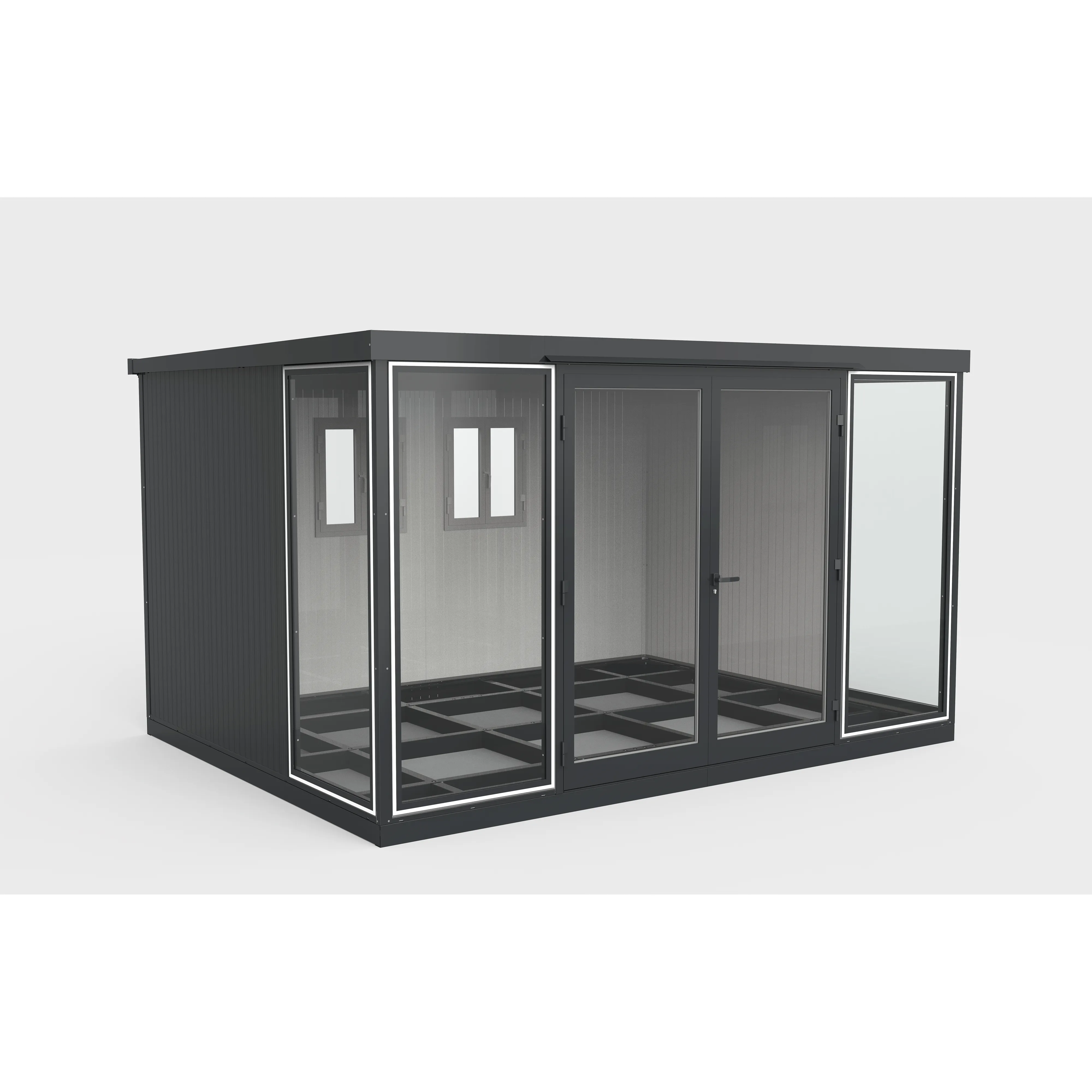 Duramax 13x10 Garden Glass Room, Outdoor Office, Shelter, Playroom and Insulated Building with Double Doors