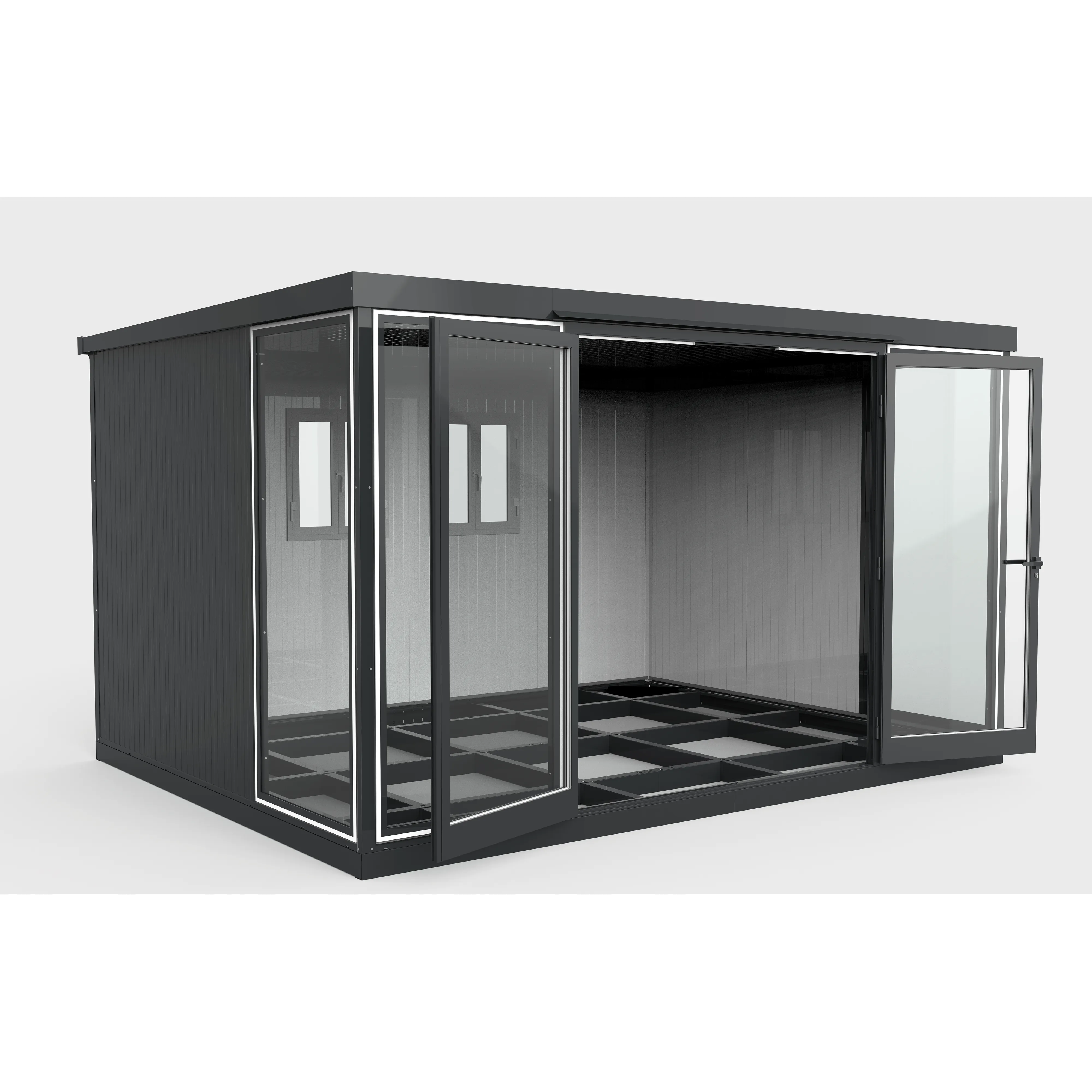 Duramax 13x10 Garden Glass Room, Outdoor Office, Shelter, Playroom and Insulated Building with Double Doors