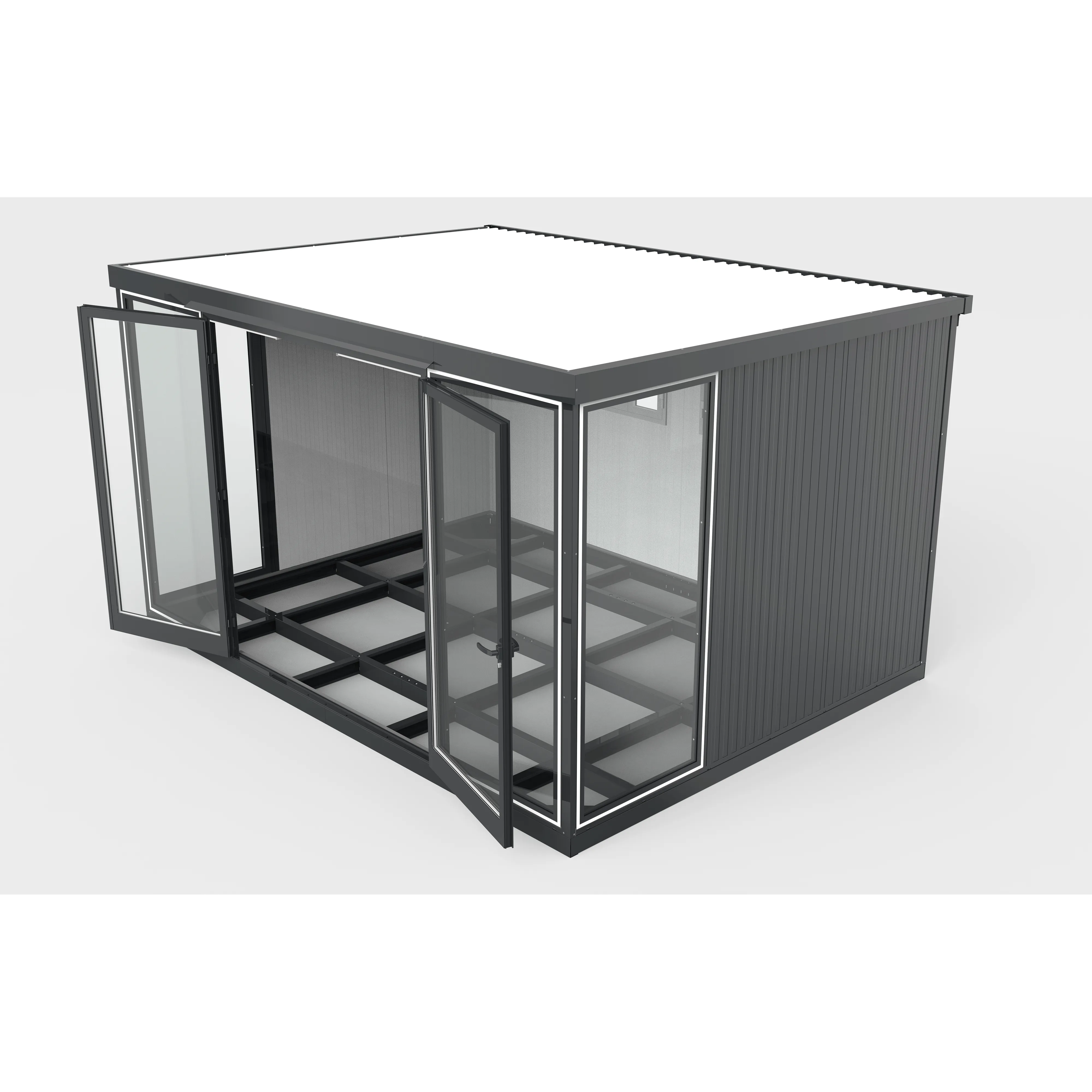 Duramax 13x10 Garden Glass Room, Outdoor Office, Shelter, Playroom and Insulated Building with Double Doors