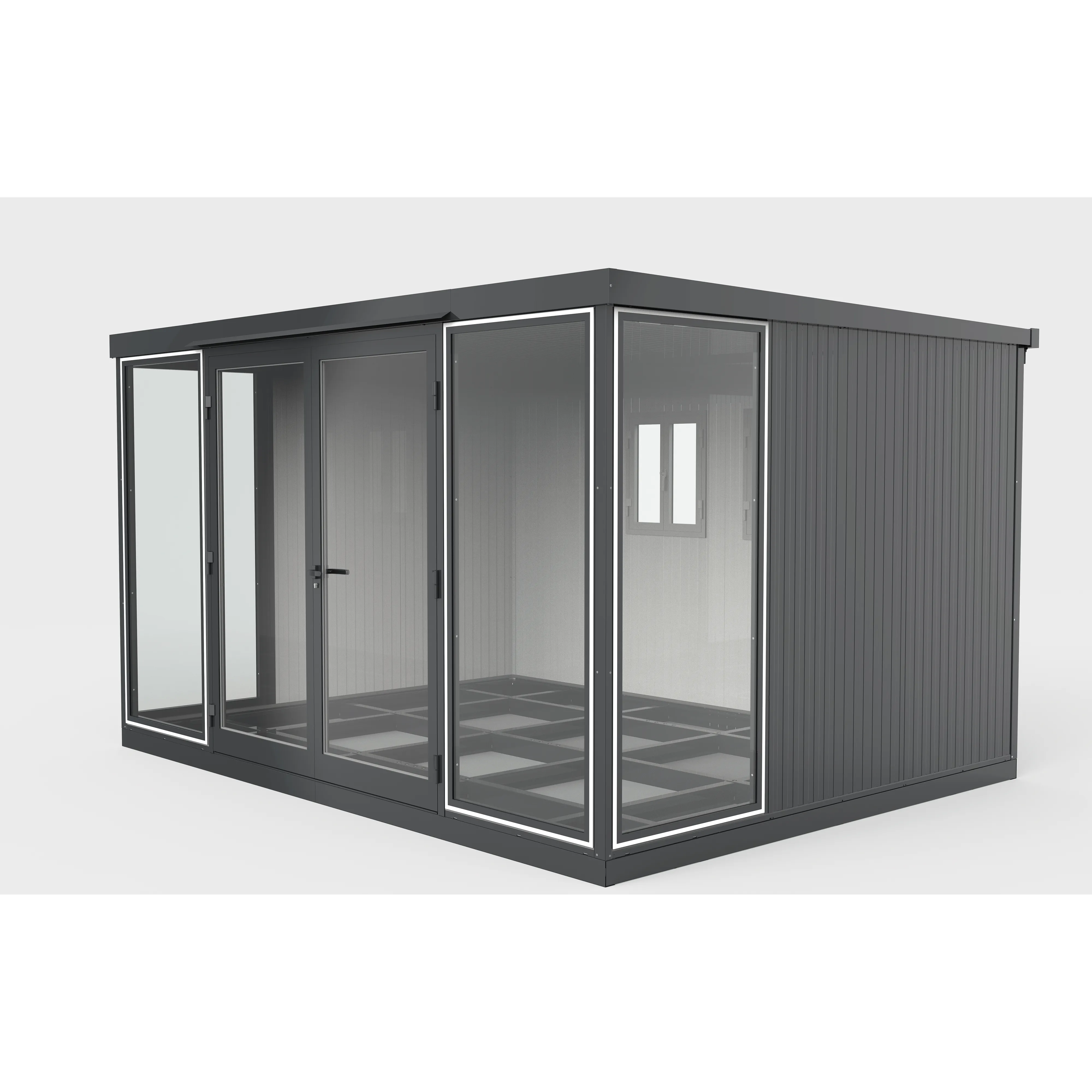 Duramax 13x10 Garden Glass Room, Outdoor Office, Shelter, Playroom and Insulated Building with Double Doors