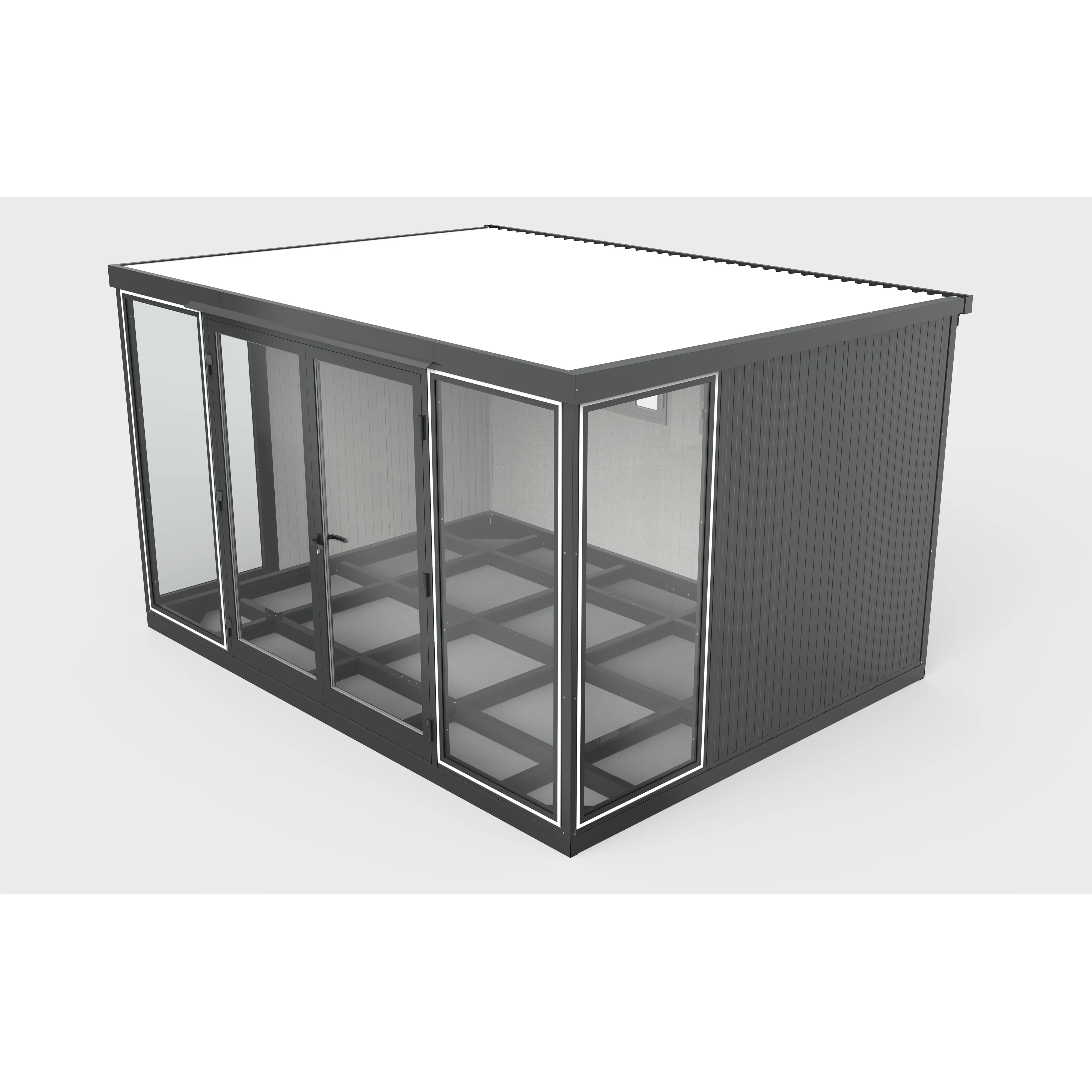 Duramax 13x10 Garden Glass Room, Outdoor Office, Shelter, Playroom and Insulated Building with Double Doors