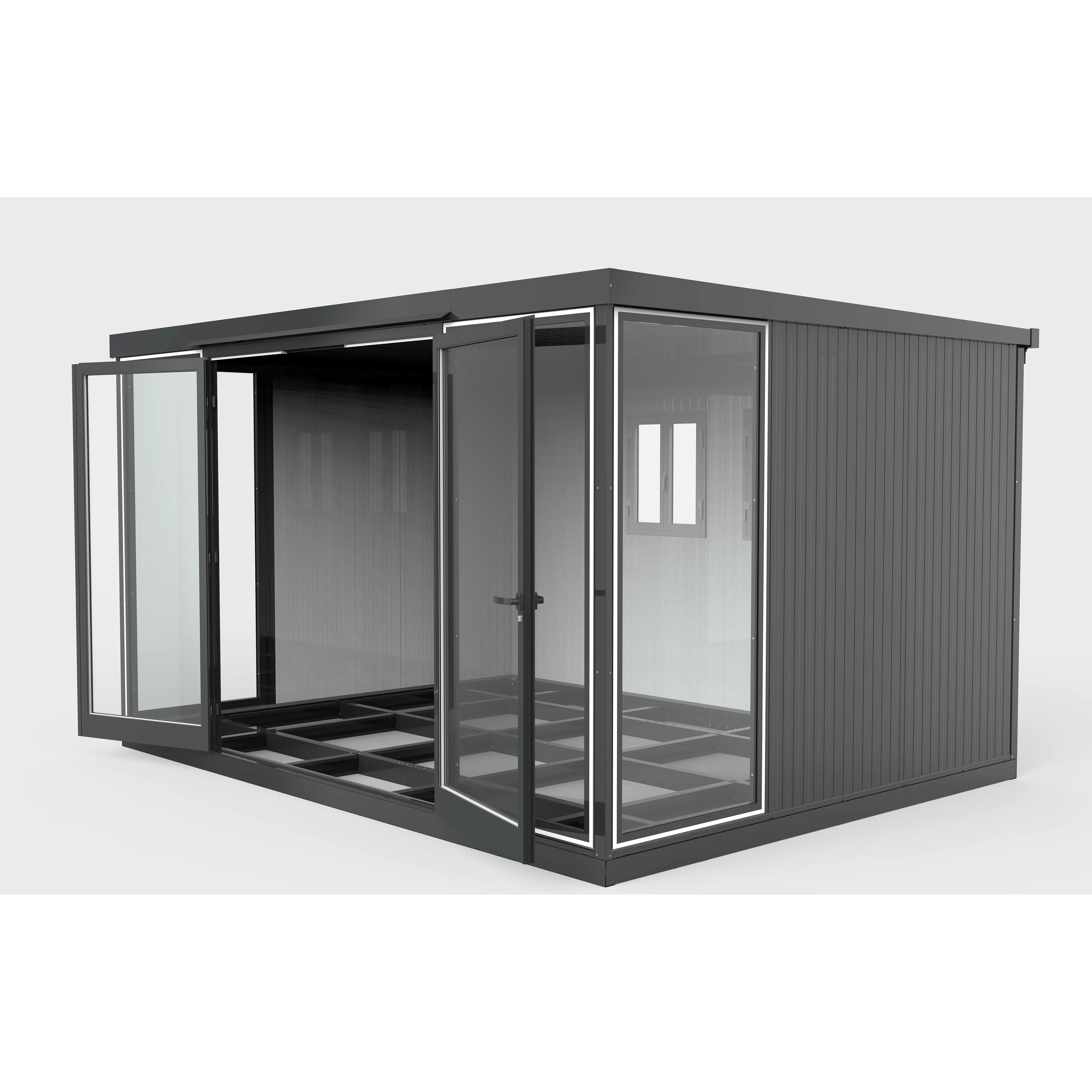 Duramax 13x10 Garden Glass Room, Outdoor Office, Shelter, Playroom and Insulated Building with Double Doors