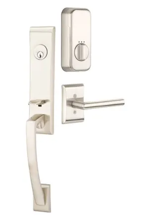 Emtek Single Cylinder Apollo Handleset EMPowered Motorized Smart Lock Upgrade With Freestone Knob