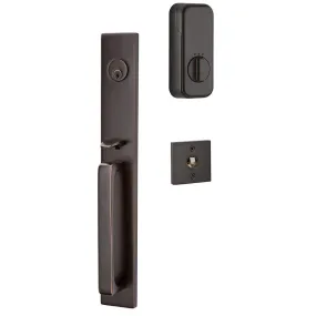 Emtek Single Cylinder Lausanne Handleset EMPowered Motorized Smart Lock Upgrade With Dumont Lever