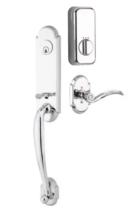 Emtek Single Cylinder Richmond Handleset EMPowered Motorized Smart Lock Upgrade With Select T-Bar Faceted Lever