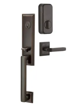 Emtek Single Cylinder Wilshire Handleset EMPowered Motorized Smart Lock Upgrade With Laurent Knob