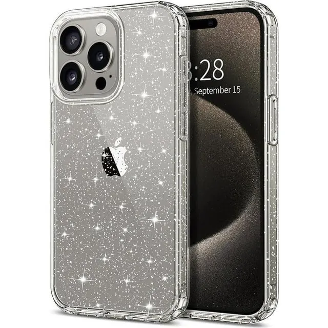 Entronix Apple iPhone 15 Pro Max/14 Pro Max [Magnetic-Compatible] Crystal Clear Case - Glitter