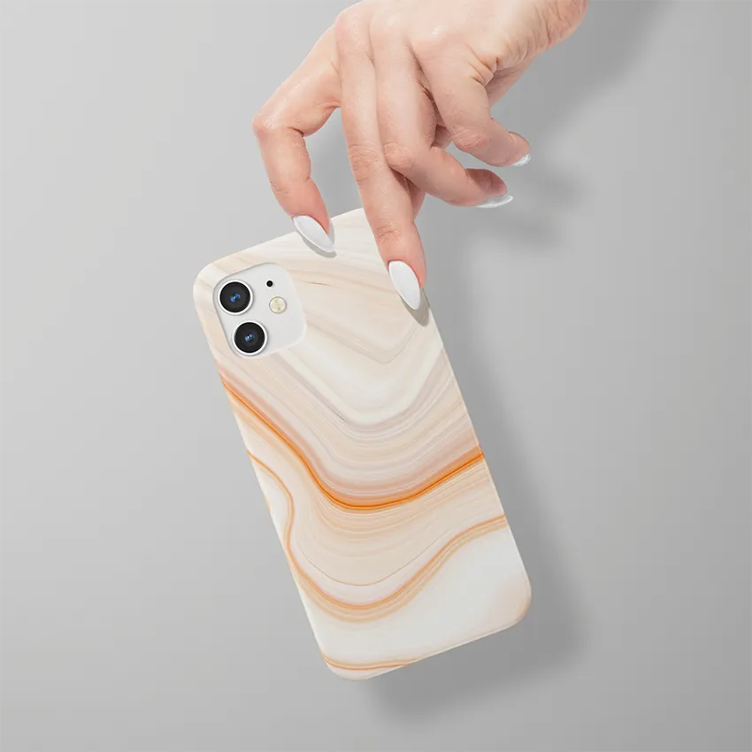 Flowing Marble Shades Slim Case Cover With Same Design Holder