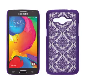 Galaxy Avant/G386T Case, Ultra Slim Damask Vintage Case Cover - Purple