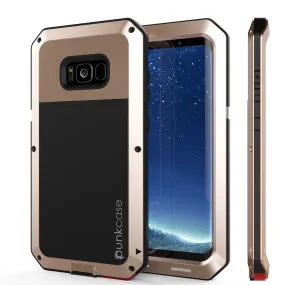 Galaxy Note 8  Case, PUNKcase Metallic Gold Shockproof  Slim Metal Armor Case [Gold]