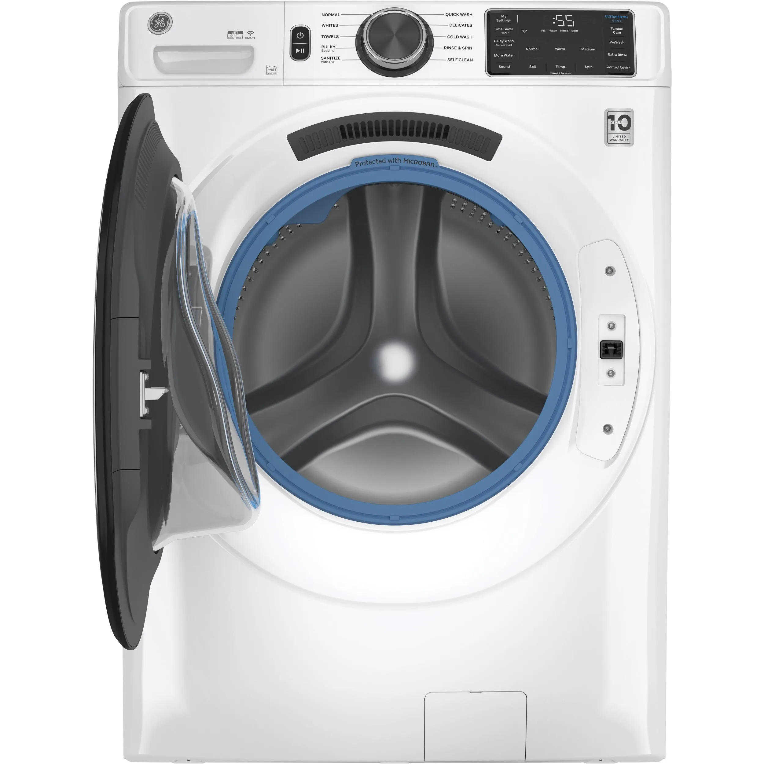 GE 5.5 cu.ft. Front Loading Washer with Wi-Fi Connect GFW550SMNWW