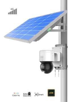 (GO SOLO PT4 vSIM) Commercial Solar Power Camera KIT with 60GB 365 Days Data Plan