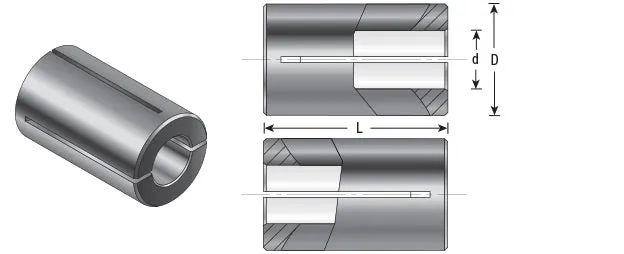 High Precision Router Collet Reducer | 3⁄4 Overall Dia x 1⁄2 Inner Dia x 1 1⁄4" Long | RB-139 | 738685991398