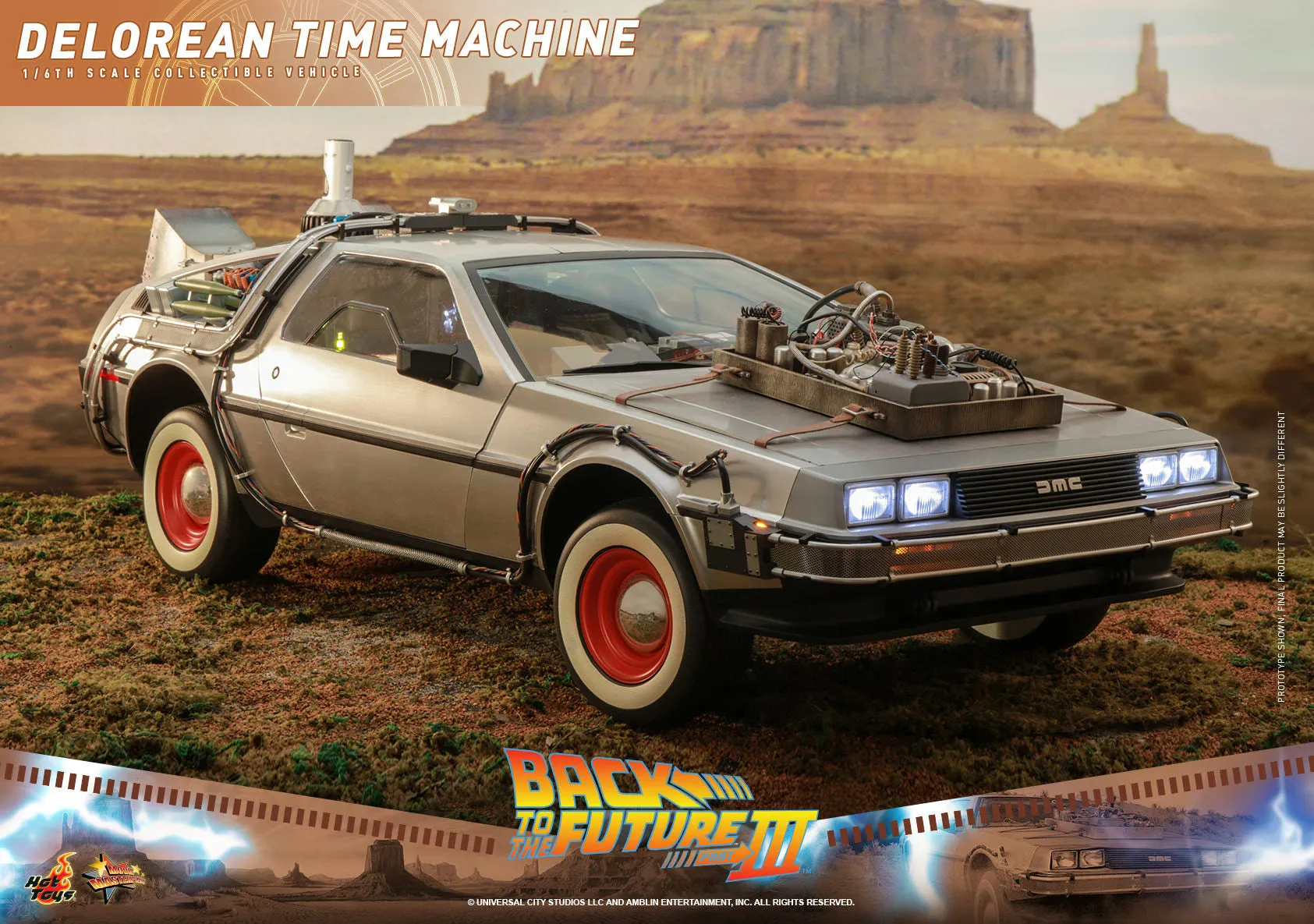 Hot Toys Back To The Future Part III The Delorean Time Machine 1/6 Scale Collectible Figure Vehicle