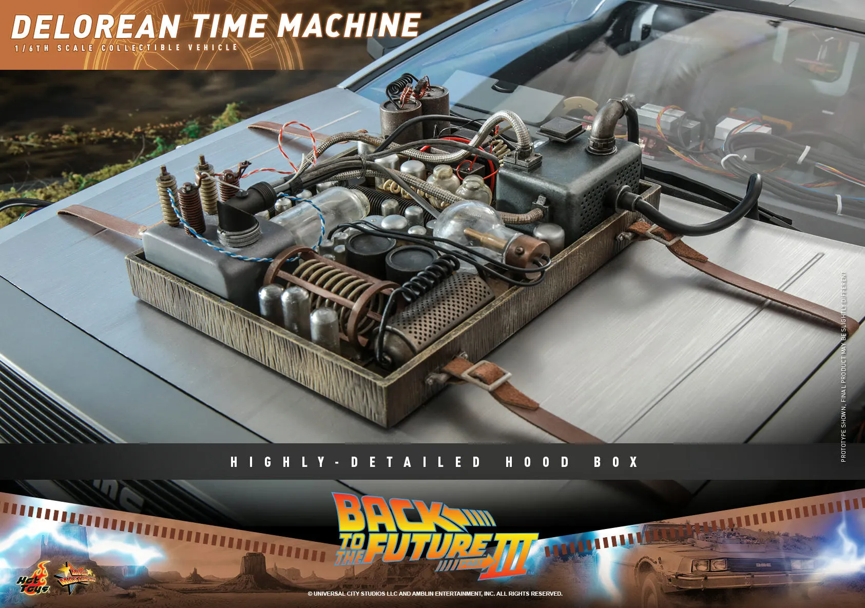 Hot Toys Back To The Future Part III The Delorean Time Machine 1/6 Scale Collectible Figure Vehicle