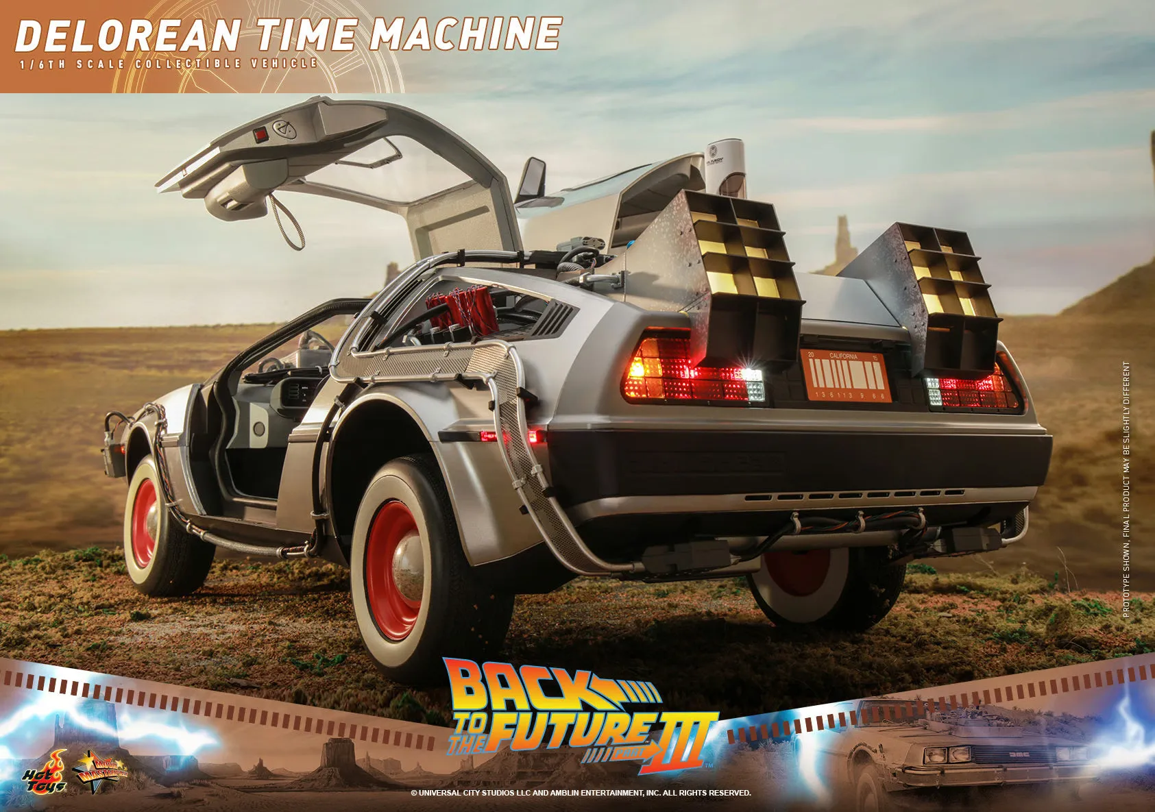 Hot Toys Back To The Future Part III The Delorean Time Machine 1/6 Scale Collectible Figure Vehicle