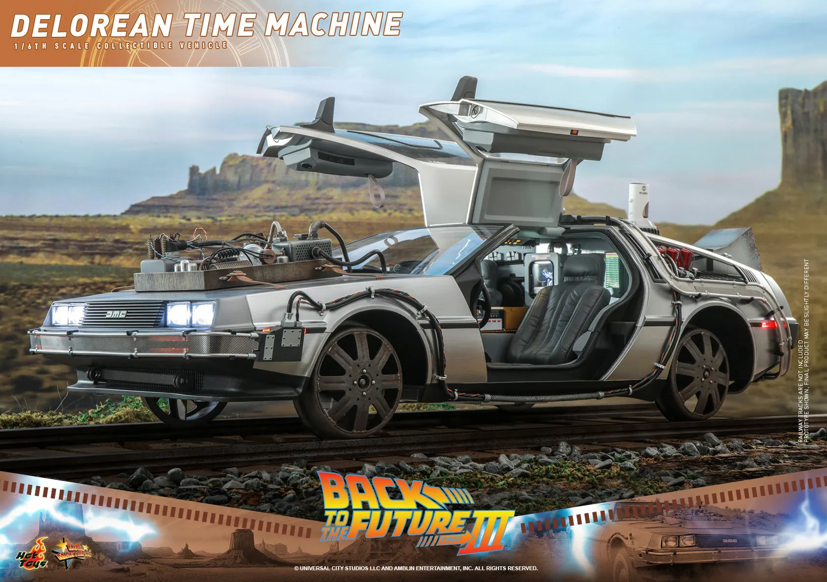 Hot Toys Back To The Future Part III The Delorean Time Machine 1/6 Scale Collectible Figure Vehicle