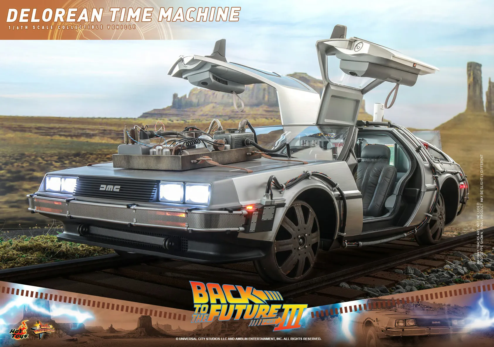 Hot Toys Back To The Future Part III The Delorean Time Machine 1/6 Scale Collectible Figure Vehicle