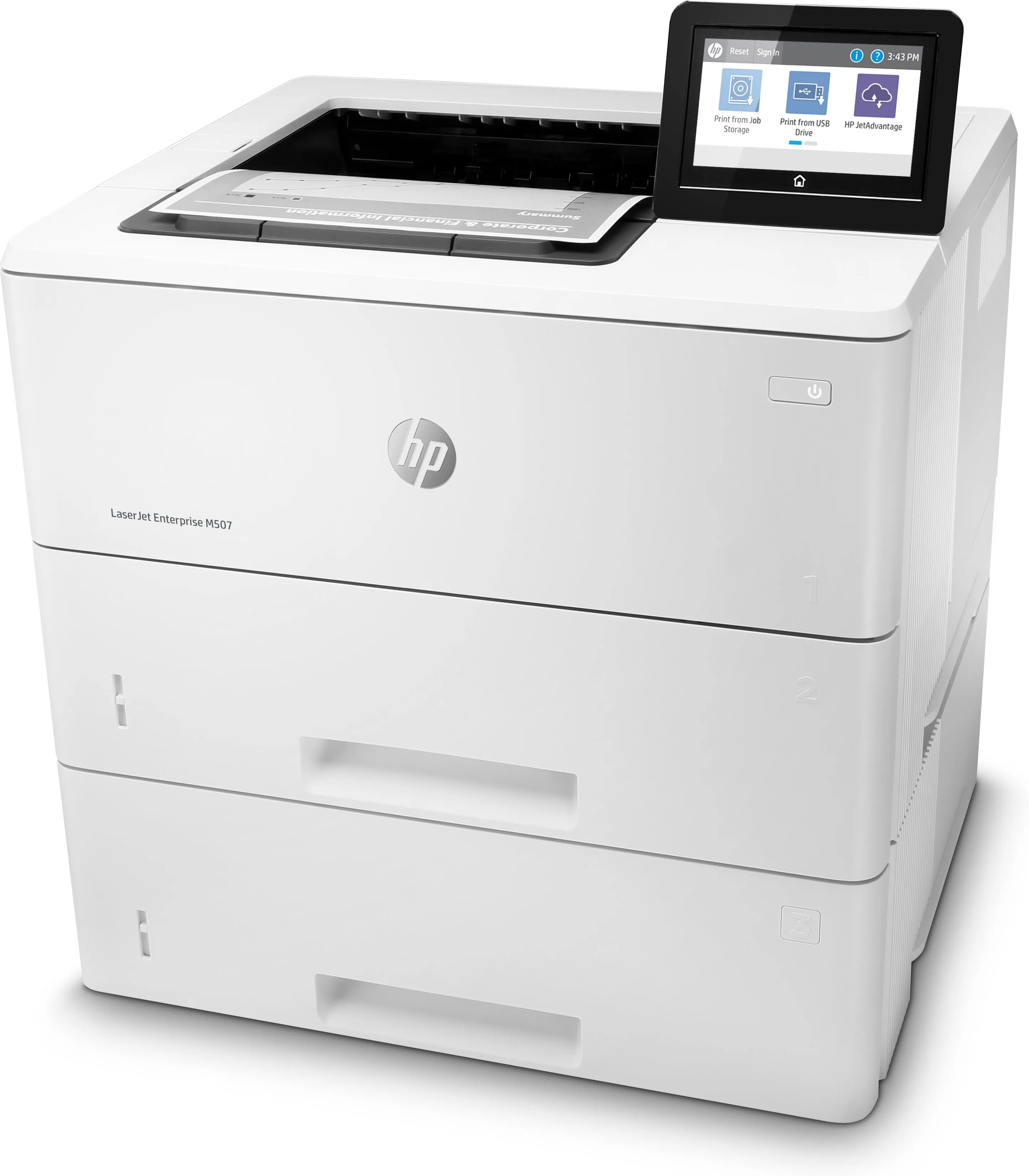 Hp Laserjet Enterprise M507x - Printer - B/W - Duplex - Laser - A4/Legal - 1200 X 1200 Dpi - Up To 43 Ppm - Capacity: 12