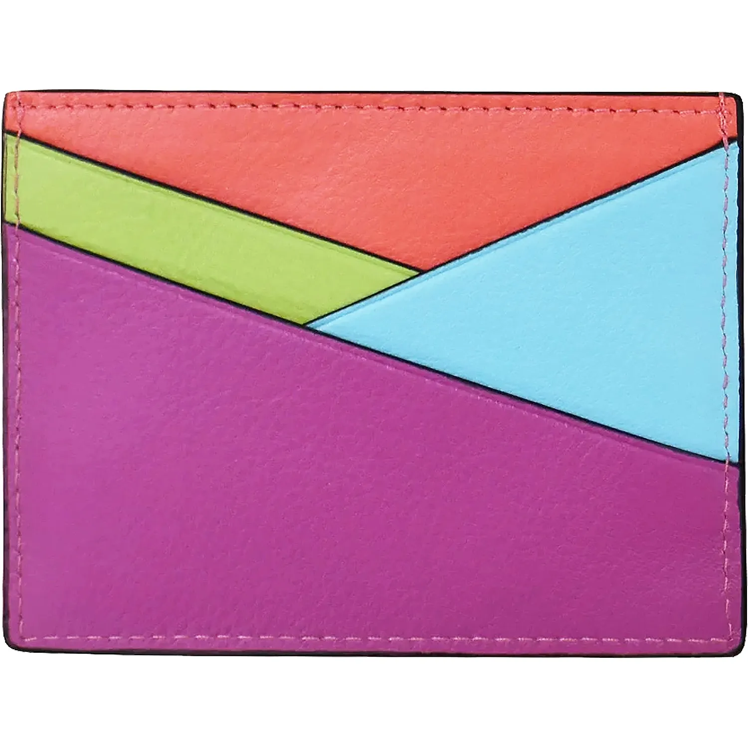 ili New York Asymmetic Card Case Paradise Multi Leather