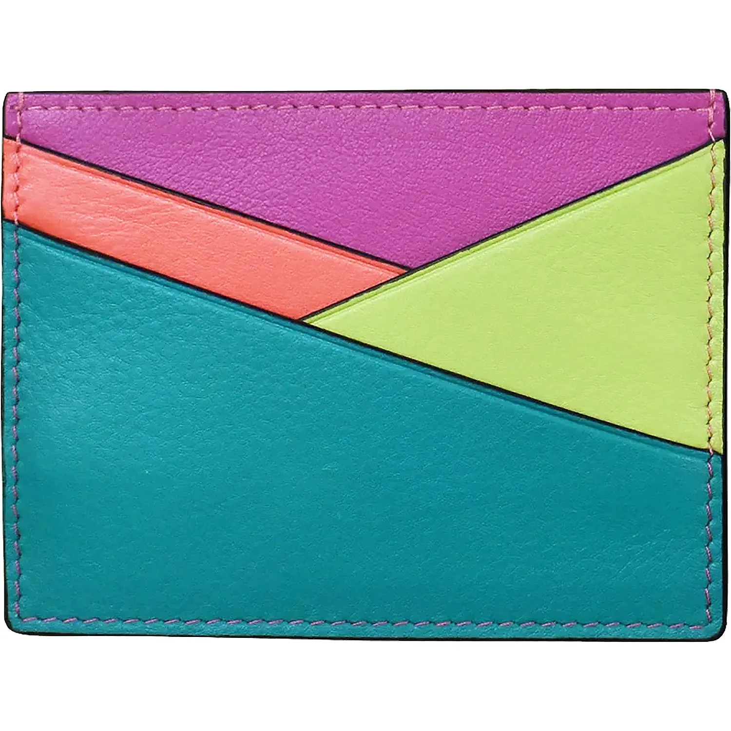 ili New York Asymmetic Card Case Paradise Multi Leather