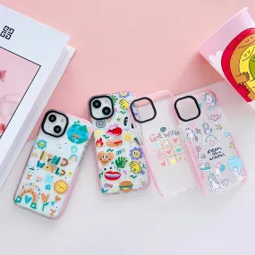 Impact Proof Silicon Case For iPhone ( Cute Sticker Design  )