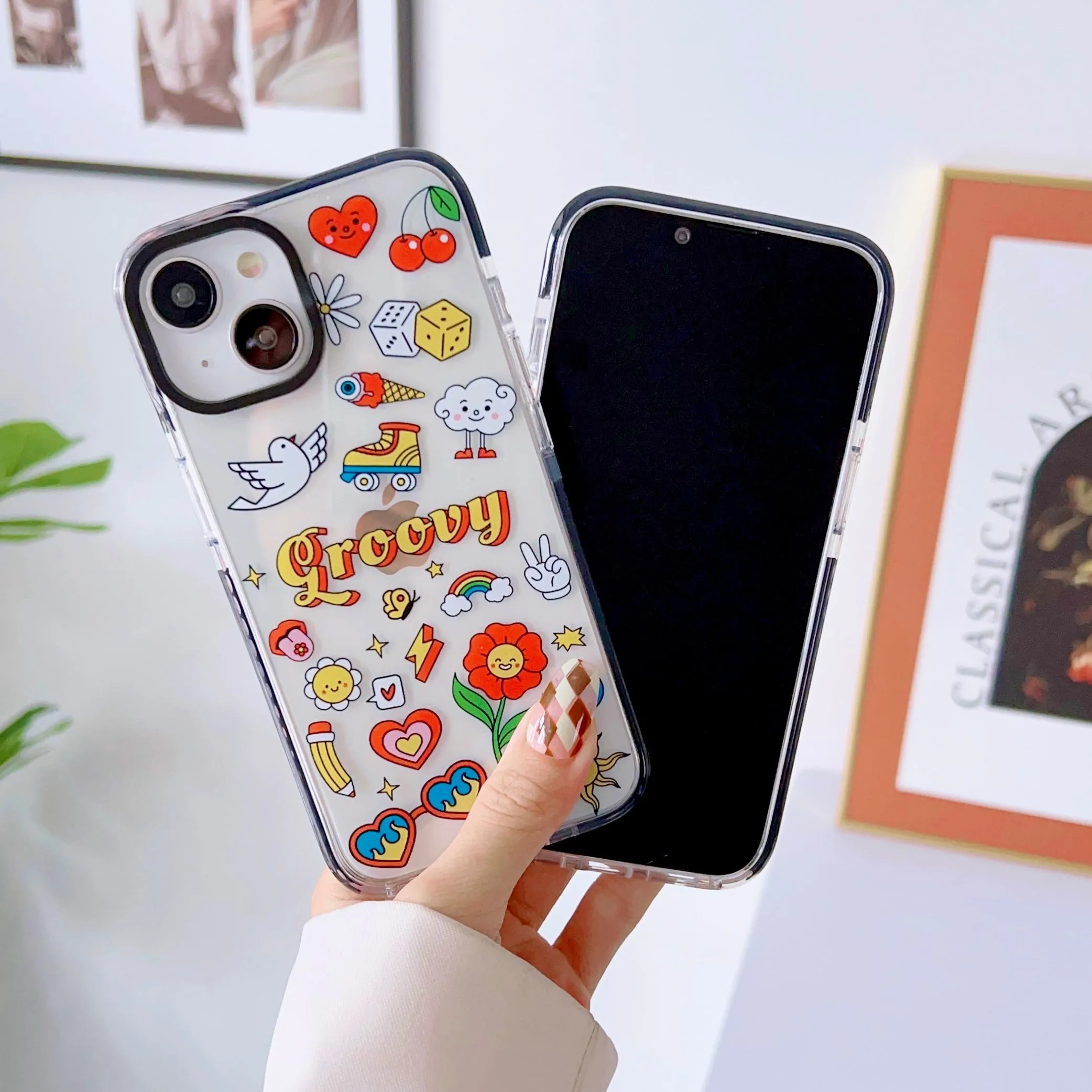 Impact Proof Silicon Case For iPhone ( Love Stickers )