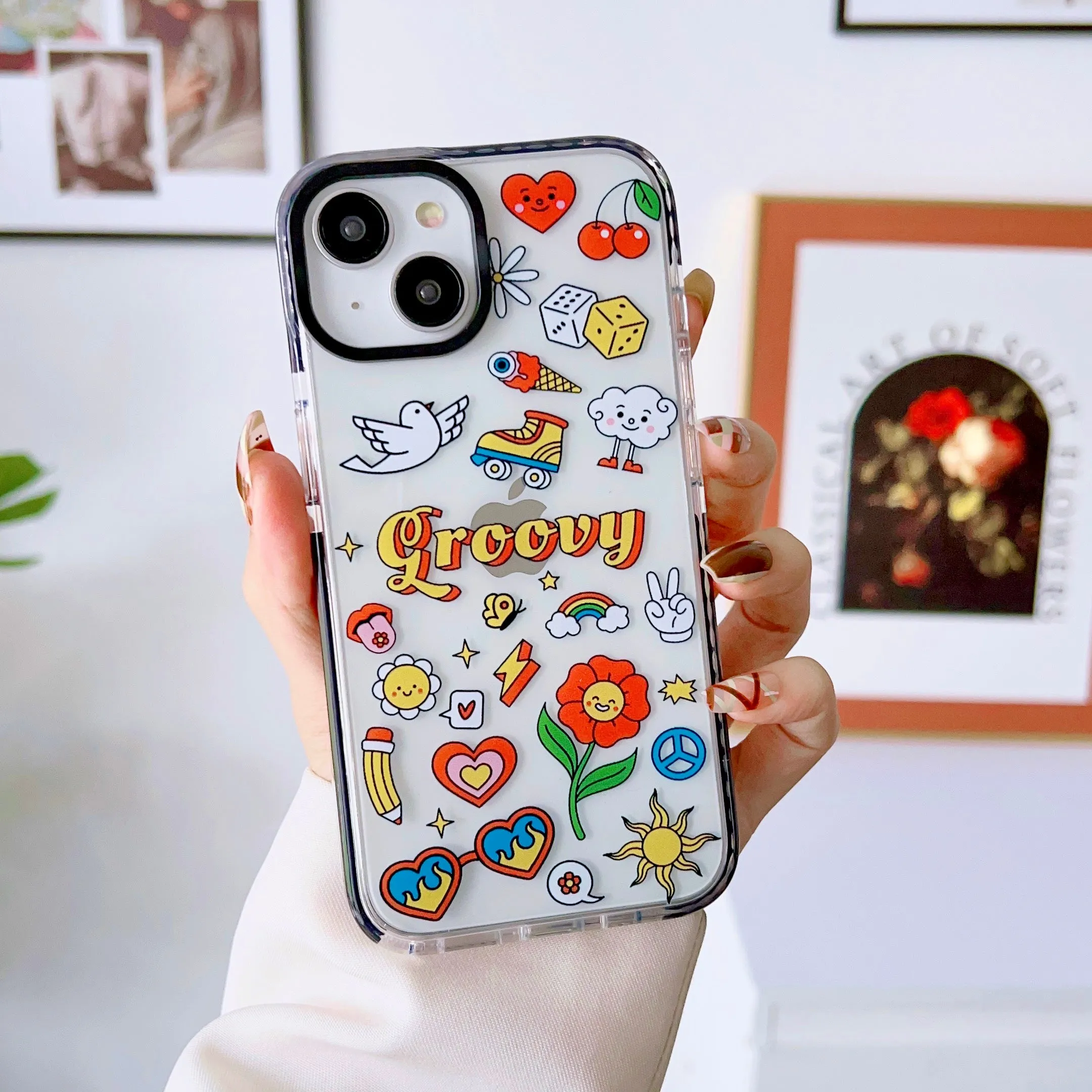 Impact Proof Silicon Case For iPhone ( Love Stickers )