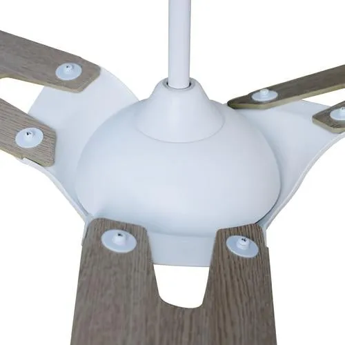 Innovator White/Modern Wood Pattern/Wood 3 Blade Smart Ceiling Fan with Dimmable LED Light Kit Works with Remote Control, Wi-Fi apps and Voice control via Google Assistant/Alexa/Siri