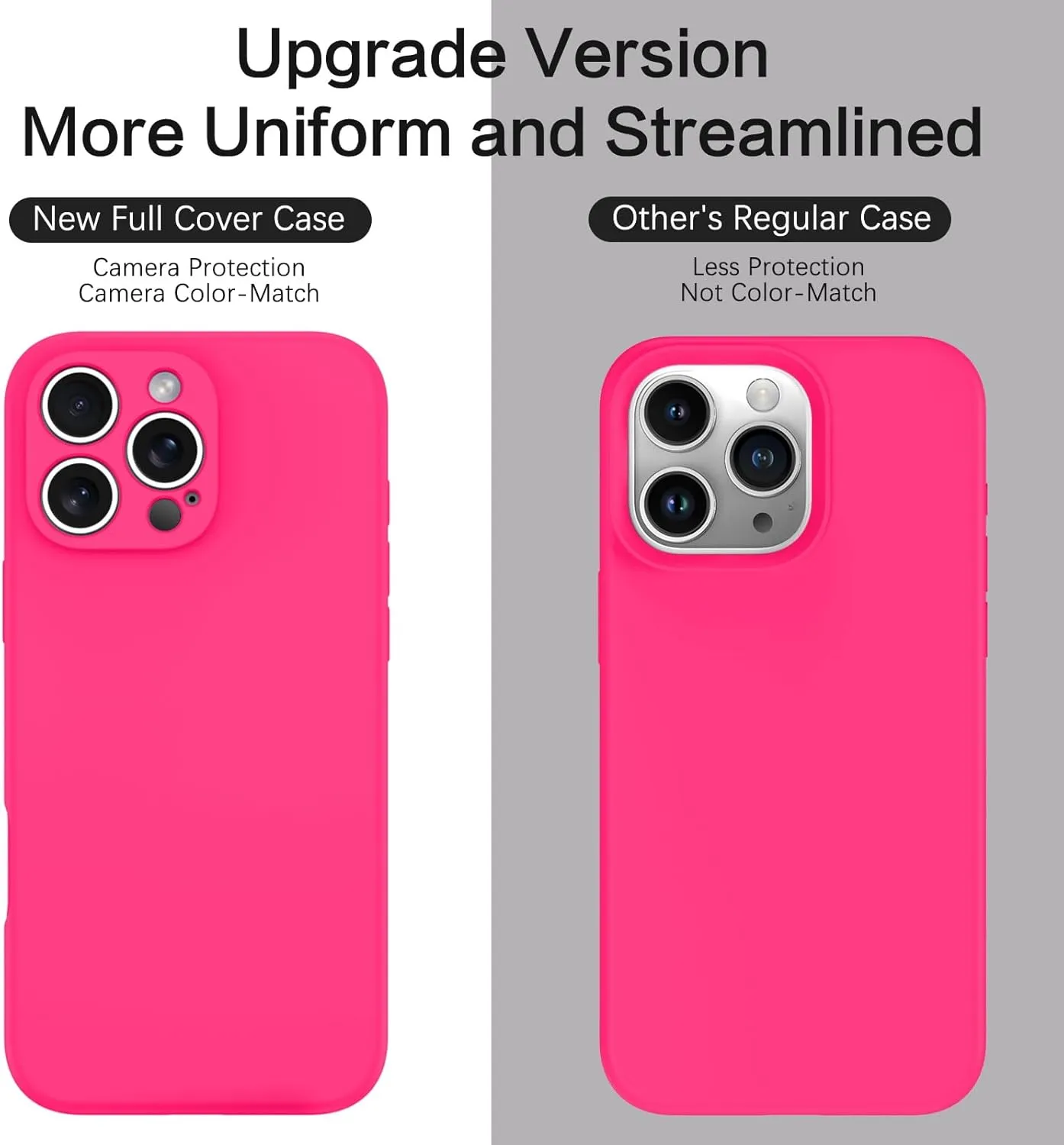 iPhone 16 Pro Case Phone Case iPhone 16 Pro[ Lining Shockproof Phone Cover 6.3", Hot Pink