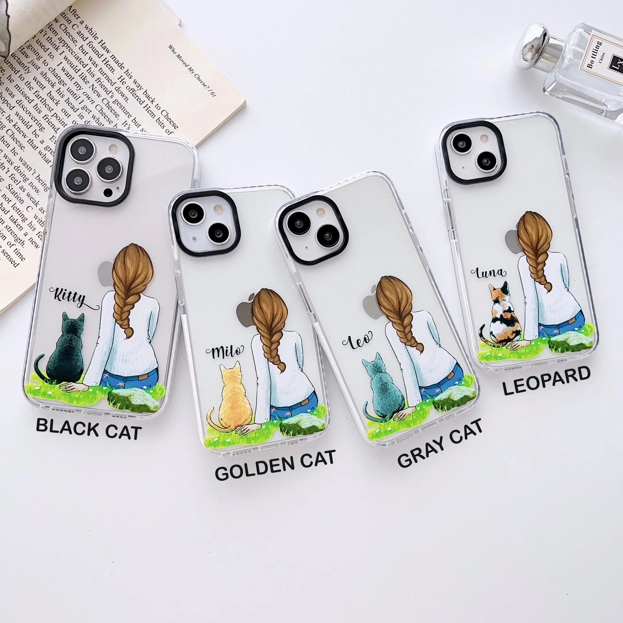 iPhone Impact Proof Customised Silicon Case ( Girl With A Cat )