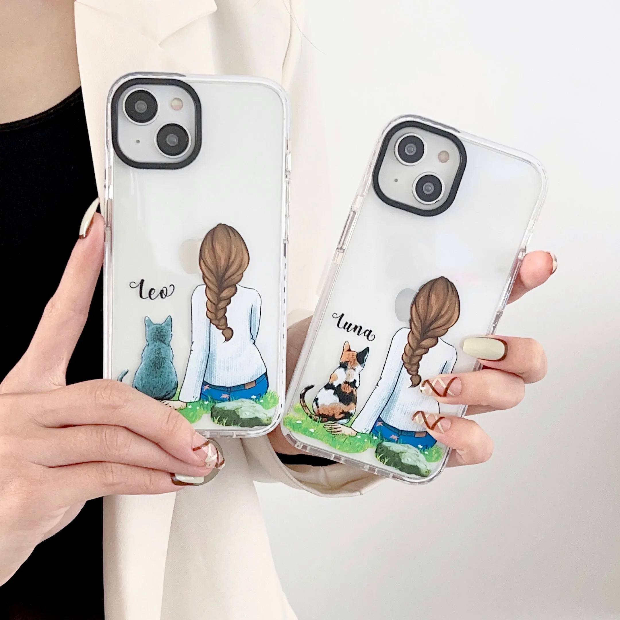 iPhone Impact Proof Customised Silicon Case ( Girl With A Cat )