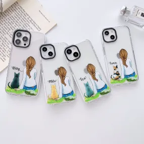 iPhone Impact Proof Customised Silicon Case ( Girl With A Cat )