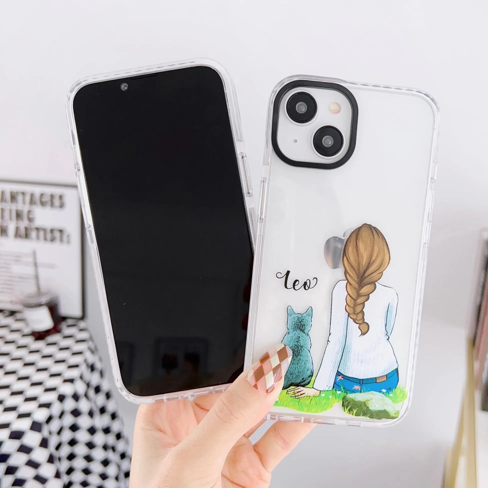 iPhone Impact Proof Customised Silicon Case ( Girl With A Cat )