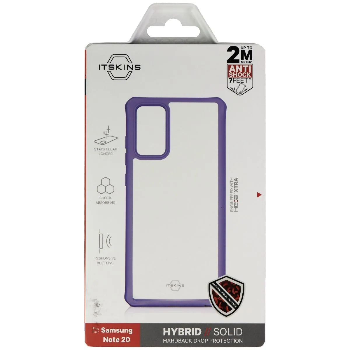 ITSKINS Hybrid Solid Case for Samsung Galaxy Note20 - Purple & Transparent