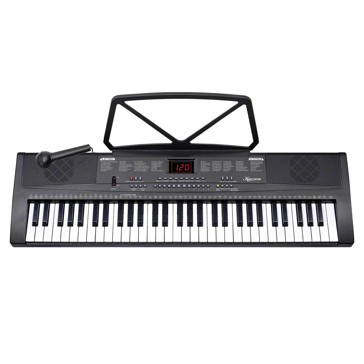 Karrera 61-Key Electronic Piano Keyboard 75cm (Black)