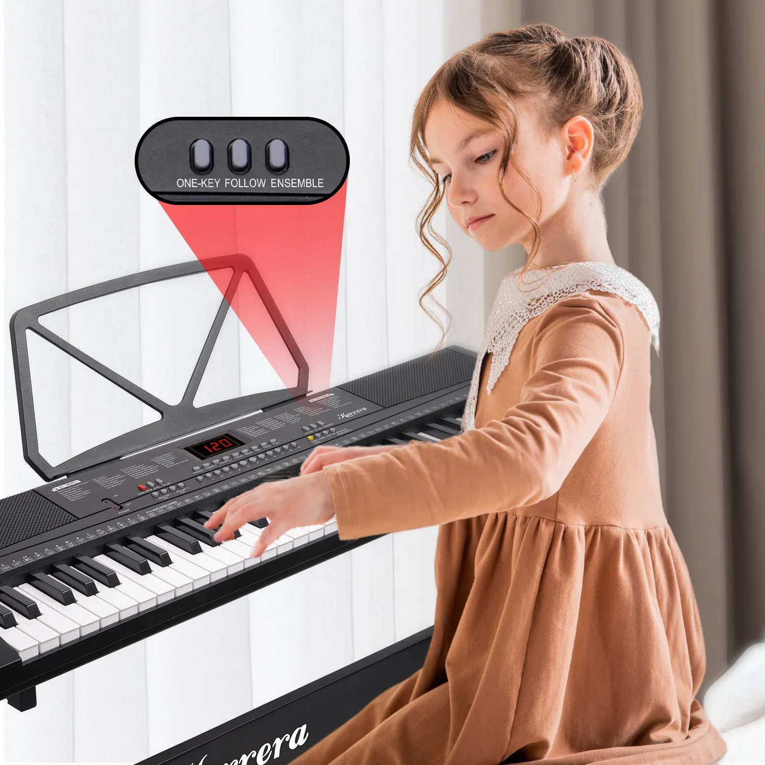 Karrera 61-Key Electronic Piano Keyboard 75cm (Black)